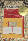 Make your own Guest Book kit with white pages and floral cover with red accents.