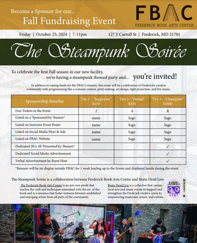 Steampunk Soiree Sponsorship Form