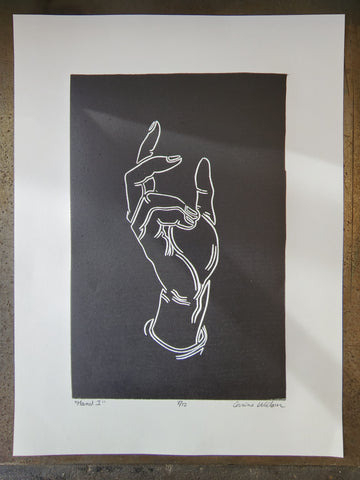"Hand I" Relief Print by Corrine Wilson