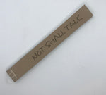 Long, thin artist book with a tan cover that reads "Not Small Talk".